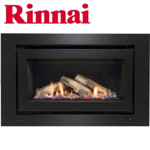 Rinnai 950 Log Fire - Black Fascia & Log Set