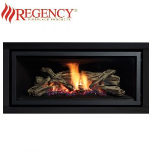 Regency GF900L GreenFire – Black Flat Fascia & Logs